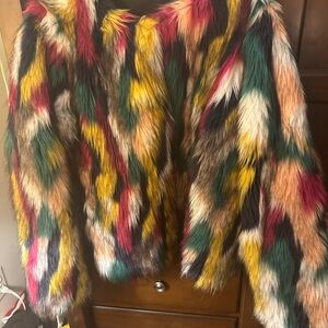 Multicolor Faux Fur Jacket